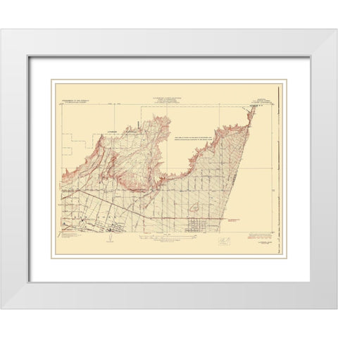La Vern California Quad - USGS 1928 White Modern Wood Framed Art Print with Double Matting by USGS