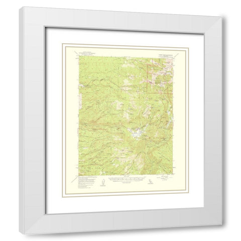 Lassen Peak California Quad - USGS 1956 White Modern Wood Framed Art Print with Double Matting by USGS