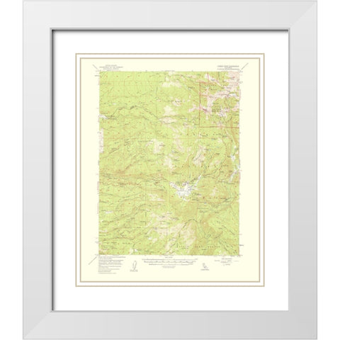Lassen Peak California Quad - USGS 1956 White Modern Wood Framed Art Print with Double Matting by USGS