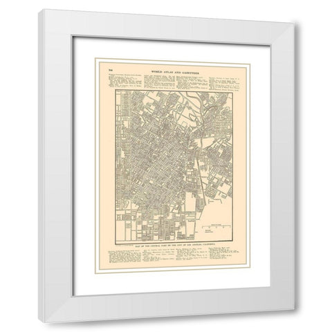 Los Angeles  California - Reynold 1921 White Modern Wood Framed Art Print with Double Matting by Reynold