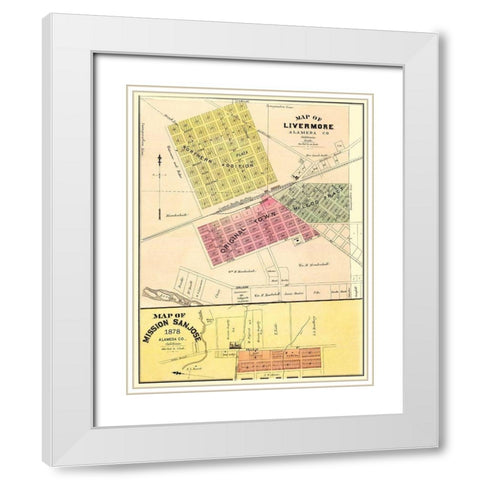 Livermore, Mission San Jose California Landowner White Modern Wood Framed Art Print with Double Matting by Thompson