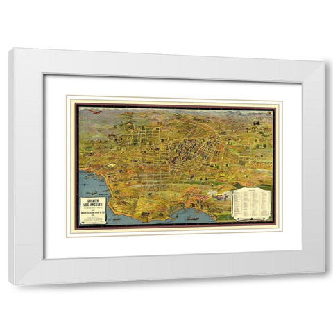 Greater Los Angeles California - 1932 White Modern Wood Framed Art Print with Double Matting by Unknown