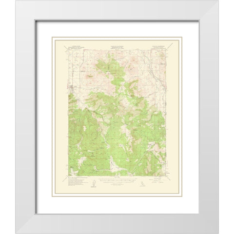 Loyalton California Nevada Quad - USGS 1960 White Modern Wood Framed Art Print with Double Matting by USGS