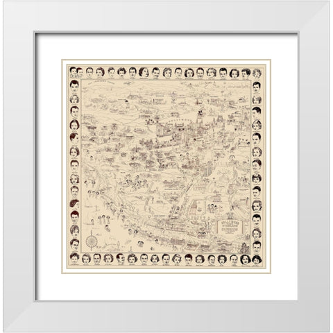 Los Angeles California - Boggs 1937 White Modern Wood Framed Art Print with Double Matting by Boggs