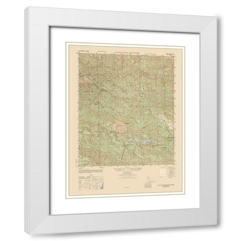 Little Pine Mountain Sheet - US Army 1944 White Modern Wood Framed Art Print with Double Matting by US Army