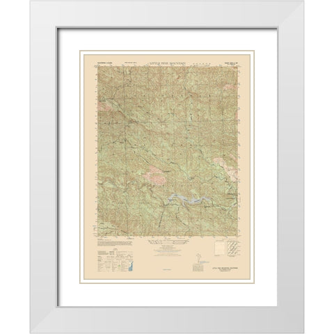 Little Pine Mountain Sheet - US Army 1944 White Modern Wood Framed Art Print with Double Matting by US Army