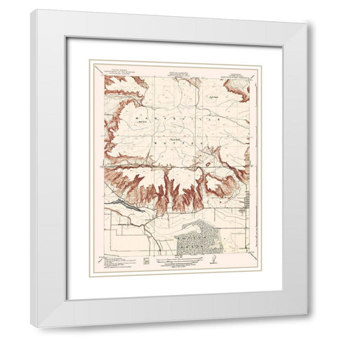 Marysville Buttes California Quad - USGS 1912 White Modern Wood Framed Art Print with Double Matting by USGS