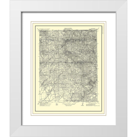 Mariposa California Quad - USGS 1912 White Modern Wood Framed Art Print with Double Matting by USGS