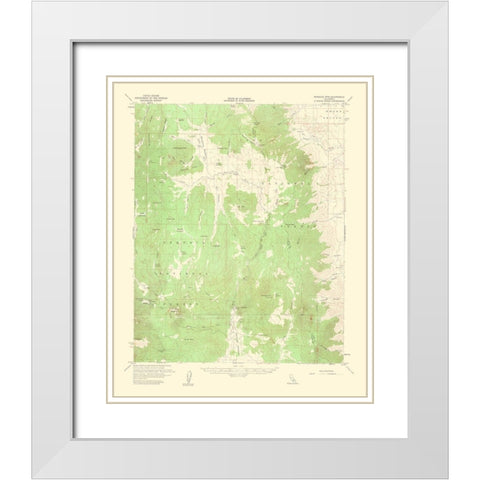 Mountain California Quad - USGS 1963 White Modern Wood Framed Art Print with Double Matting by USGS