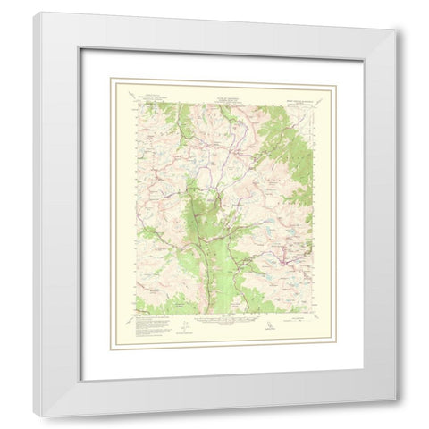 Mt Whitney California Quad - USGS 1964 White Modern Wood Framed Art Print with Double Matting by USGS