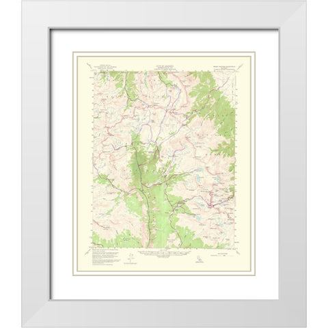 Mt Whitney California Quad - USGS 1964 White Modern Wood Framed Art Print with Double Matting by USGS