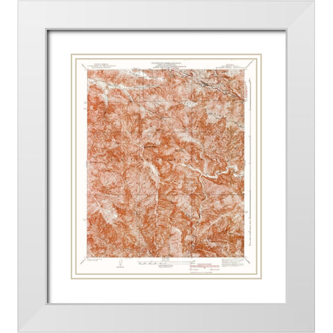 Mt Baden Powell California Quad - USGS 1940 White Modern Wood Framed Art Print with Double Matting by USGS