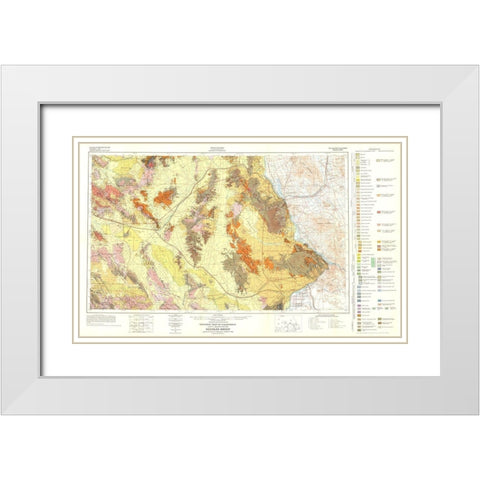 Needles Sheet California Mines - Bishop 1957 White Modern Wood Framed Art Print with Double Matting by Bishop