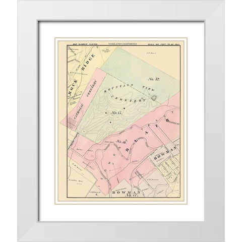 Oakland California Eleventh Ward - Thompson 1878 White Modern Wood Framed Art Print with Double Matting by Thompson