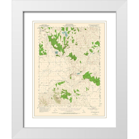 Observation Peak California Quad - USGS 1954 White Modern Wood Framed Art Print with Double Matting by USGS