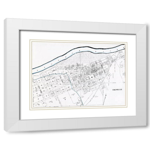 Oroville California Landowner - Edmunds 1878 White Modern Wood Framed Art Print with Double Matting by Edmunds