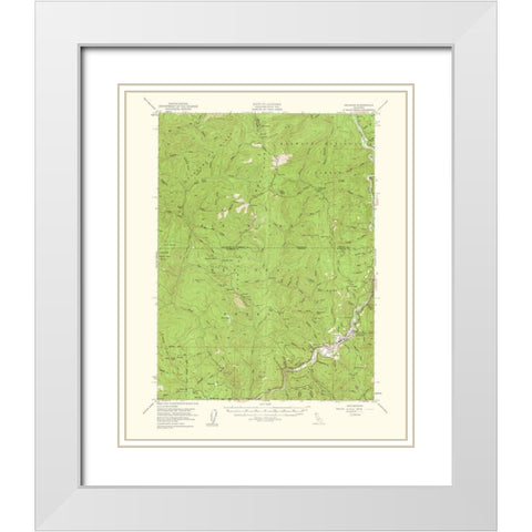 Orleans California Quad - USGS 1953 White Modern Wood Framed Art Print with Double Matting by USGS