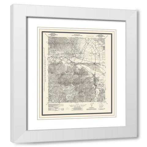 Palm Springs California Quad - USGS 1928 White Modern Wood Framed Art Print with Double Matting by USGS
