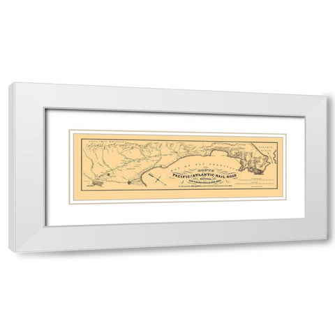 Pacific and Atlantic Railroad - Britton 1851 White Modern Wood Framed Art Print with Double Matting by Britton