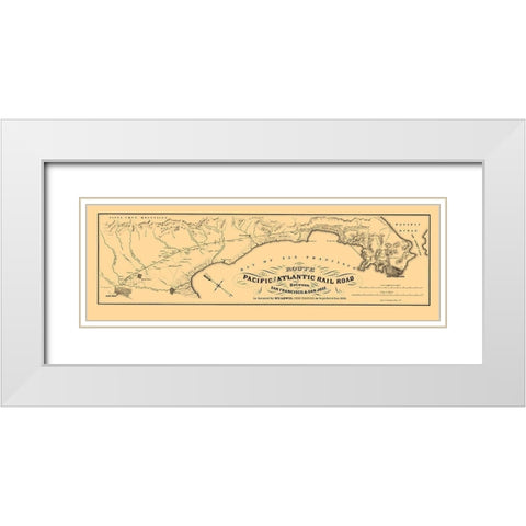 Pacific and Atlantic Railroad - Britton 1851 White Modern Wood Framed Art Print with Double Matting by Britton