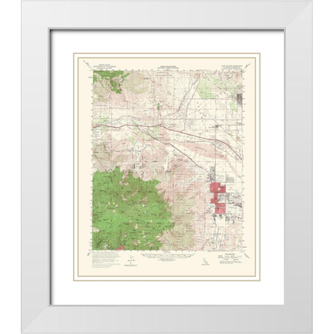 Palm Springs California Quad - USGS 1956 White Modern Wood Framed Art Print with Double Matting by USGS
