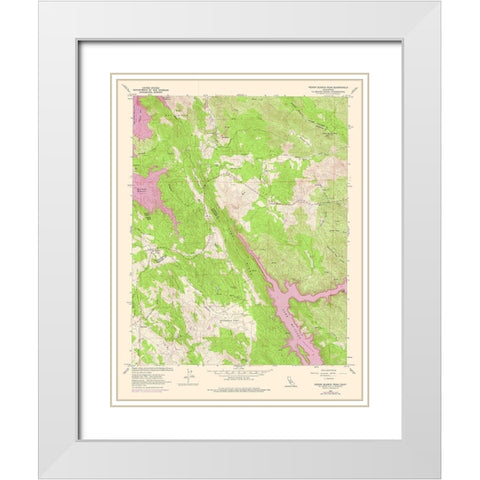 Penon Blanco Peak California Quad - USGS 1962 White Modern Wood Framed Art Print with Double Matting by USGS