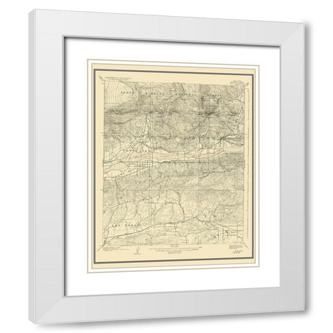 Piru California Quad - USGS 1921 White Modern Wood Framed Art Print with Double Matting by USGS