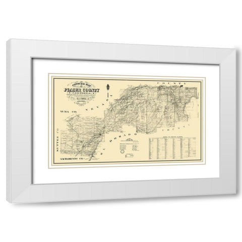 Placer California Landowner - Uren 1887 White Modern Wood Framed Art Print with Double Matting by Uren