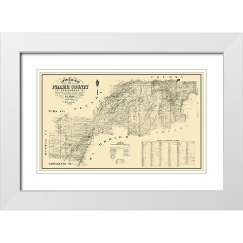 Placer California Landowner - Uren 1887 White Modern Wood Framed Art Print with Double Matting by Uren