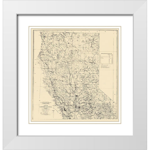 Placer Mining Areas In Northern California White Modern Wood Framed Art Print with Double Matting by Bradley