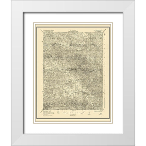 Pozo California Quad - USGS 1922 White Modern Wood Framed Art Print with Double Matting by USGS