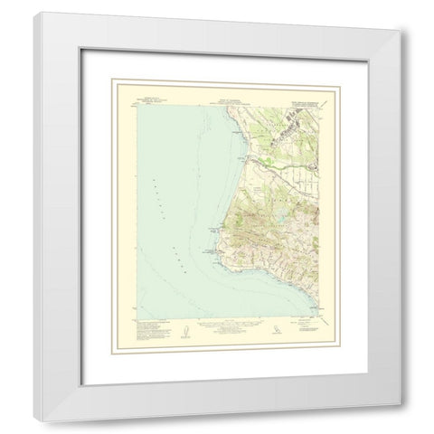 Point Arguello California Quad - USGS 1956 White Modern Wood Framed Art Print with Double Matting by USGS
