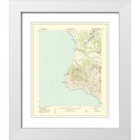 Point Arguello California Quad - USGS 1956 White Modern Wood Framed Art Print with Double Matting by USGS