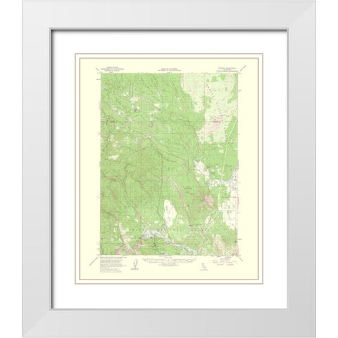 Pondosa California Quad - USGS 1956 White Modern Wood Framed Art Print with Double Matting by USGS