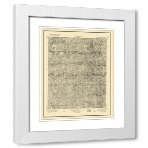 Preston Peak California Quad - USGS 1922 White Modern Wood Framed Art Print with Double Matting by USGS