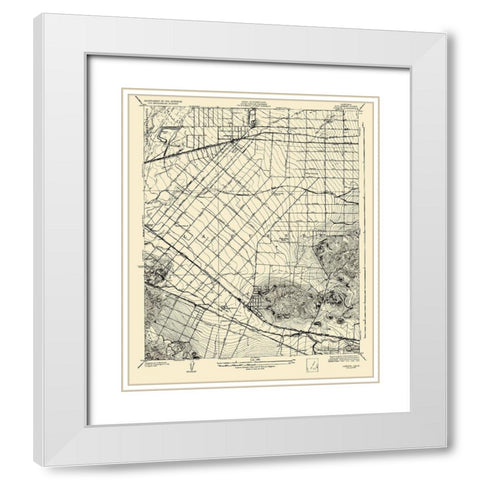 Puente California California Quad - USGS 1927 White Modern Wood Framed Art Print with Double Matting by USGS