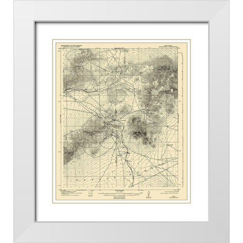 Randsburg California Quad - USGS 1912 White Modern Wood Framed Art Print with Double Matting by USGS