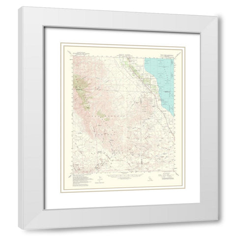 Rabbit Peak California Quad - USGS 1956 White Modern Wood Framed Art Print with Double Matting by USGS