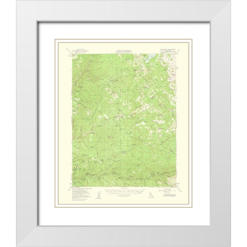Robbs Peak California Quad - USGS 1956 White Modern Wood Framed Art Print with Double Matting by USGS