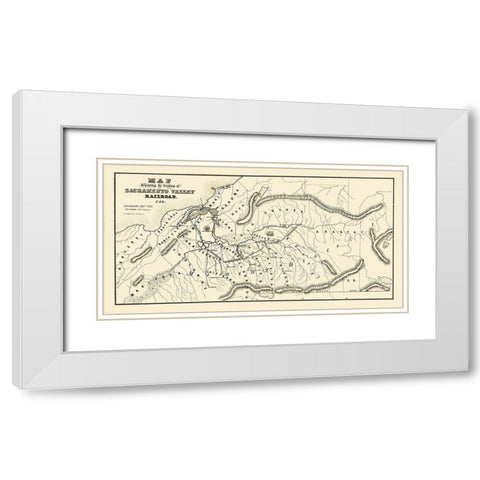 Sacramento Valley Railroad White Modern Wood Framed Art Print with Double Matting by Unknown