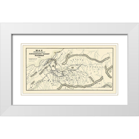Sacramento Valley Railroad White Modern Wood Framed Art Print with Double Matting by Unknown