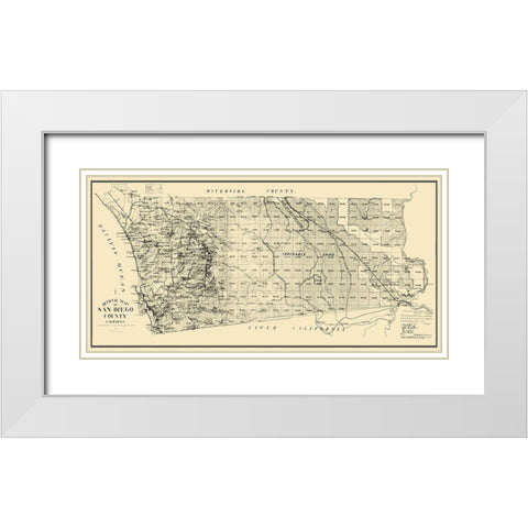 San Diego California White Modern Wood Framed Art Print with Double Matting by Unknown