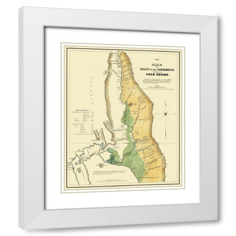 Sacramento Valley Gold Region California White Modern Wood Framed Art Print with Double Matting by Wiley