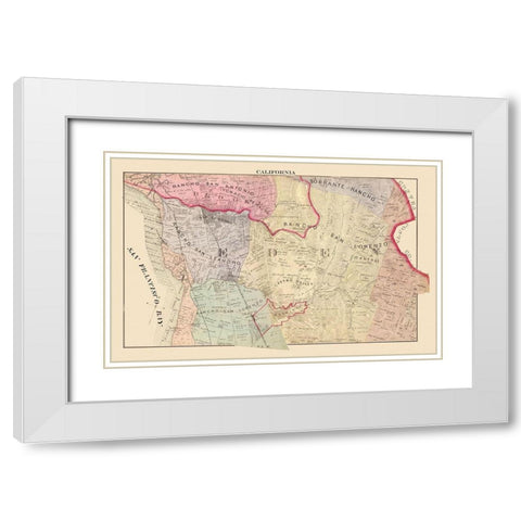 San Leandro, San Lorenzo California Landowner White Modern Wood Framed Art Print with Double Matting by Thompson