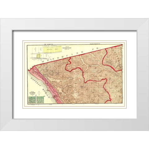 Salt Point, Mendocino, Cloverdale California White Modern Wood Framed Art Print with Double Matting by Thompson