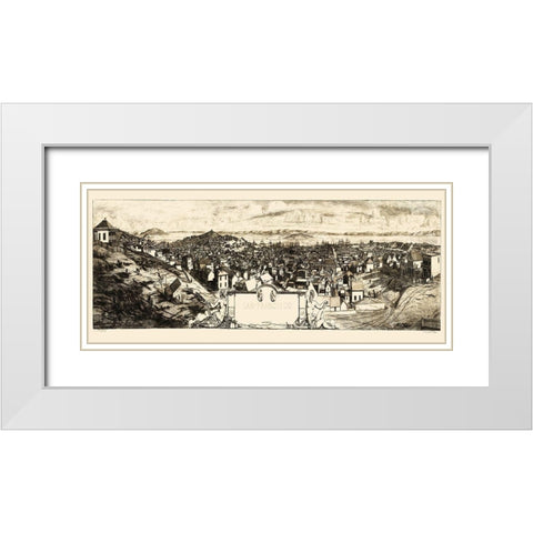 San Francisco California - 1856 White Modern Wood Framed Art Print with Double Matting by Unknown