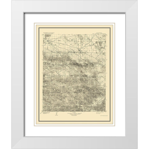 San Gorgonio California Quad - USGS 1902 White Modern Wood Framed Art Print with Double Matting by USGS