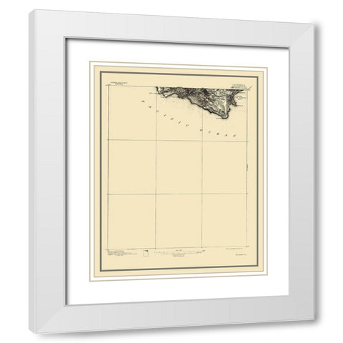 San Pedro California Sheet - USGS 1896 White Modern Wood Framed Art Print with Double Matting by USGS