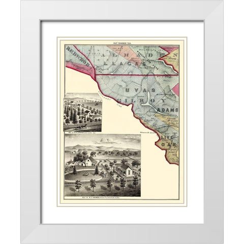 Santa Clara California Landowner - Thomas 1876 White Modern Wood Framed Art Print with Double Matting by Thomas