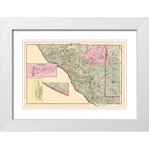 Santa Clara West Central California Landowner White Modern Wood Framed Art Print with Double Matting by Thomas